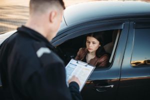 Woman Getting Ticket